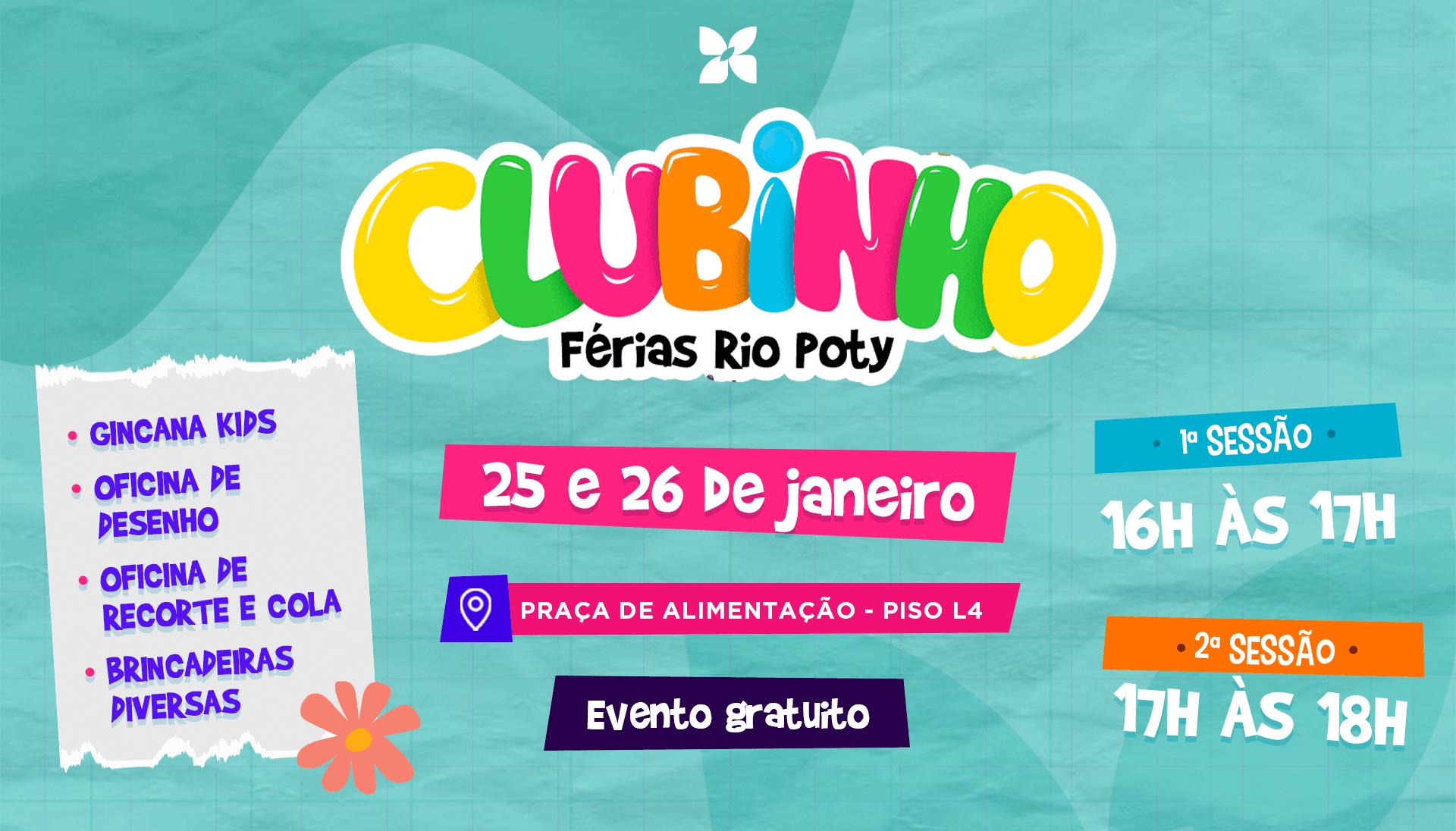 Imagem de banner da novidade Clubinho de Férias Rio Poty